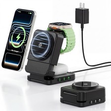 Wireless Charger 3 in 1, Foldable Charging Station for Apple Samsung Multi De...