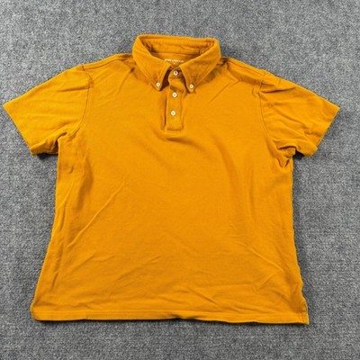 Spier & Mackay Polo Shirt Mens XL Yellow Pique Button Down Collar Preppy Smart