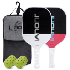 Pickleball Paddle Set   2 Paddles, 4 Balls, Carrying Case