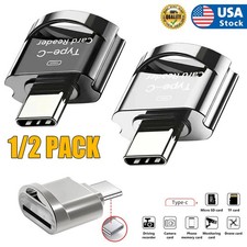 2pcs Micro SD Card Reader, USB C to SD Card Reader, Type C TF Memory Card Reader