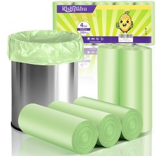 Small Trash Bags 4-6 Gallon - Rishipahu 200 1 Count Pack of 200 , Green