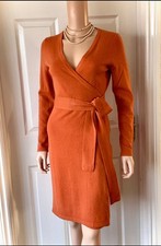DESIGNER DIANE von FURSTENBERG "LINDA" WOOL&CASHMERE WRAP DRESS,sz-M