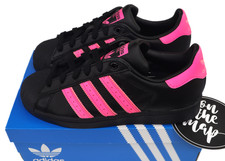 Adidas Superstar W Core Black Pink Spark UK 5 US 5.5 6.5 EUR 38 IG2221 New