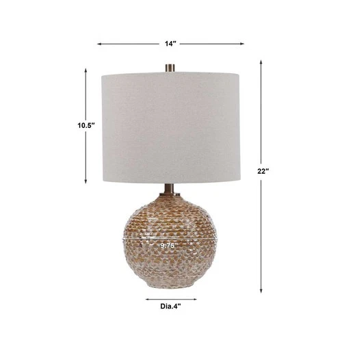 LAGOS 22" RUSTIC TEXTURED CERAMIC TABLE LAMP UTTERMOST 28343 - Picture 4 of 4
