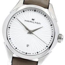 Hamilton Jazzmaster Lady White Dial Quartz SS & Leather Watch New