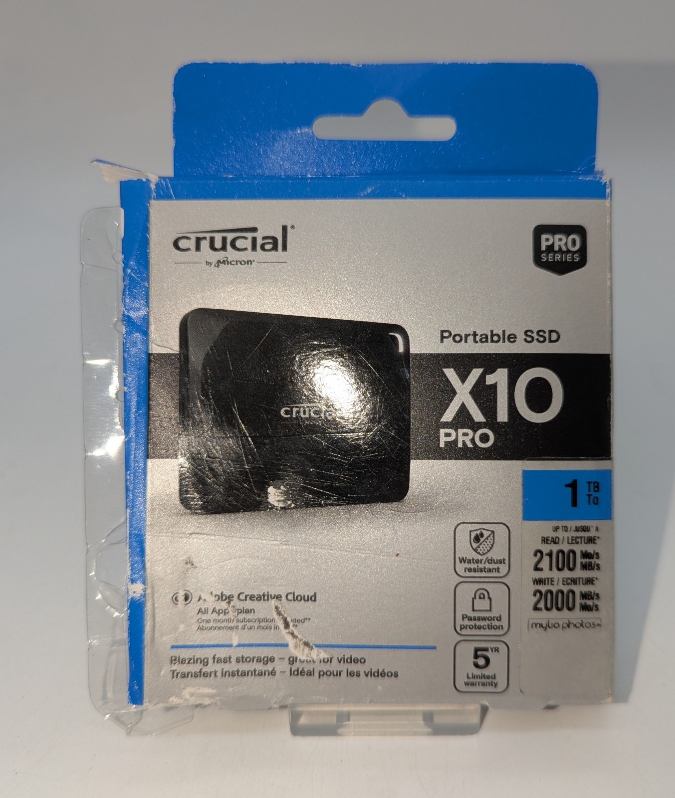 Crucial X10 Pro 1TB Portable SSD USB-C 3.2 External Solid State Drive (A)