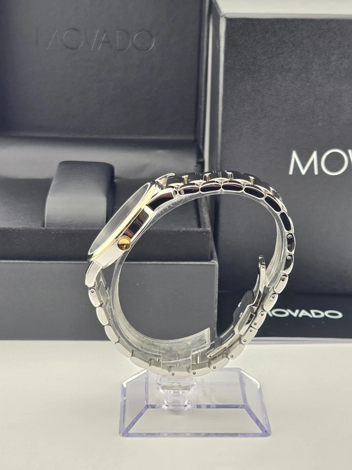 Reloj Movado Museum para hombre esfera negra dos tonos restaurado - 2100016 (precio de venta sugerido por el fabricante 995 USD) Foto 4 de 4