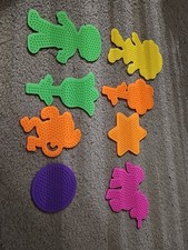 Perler Beads Peg Boards Lot Of 8 Star, Circle, Flowers, Monkey, Unicorn