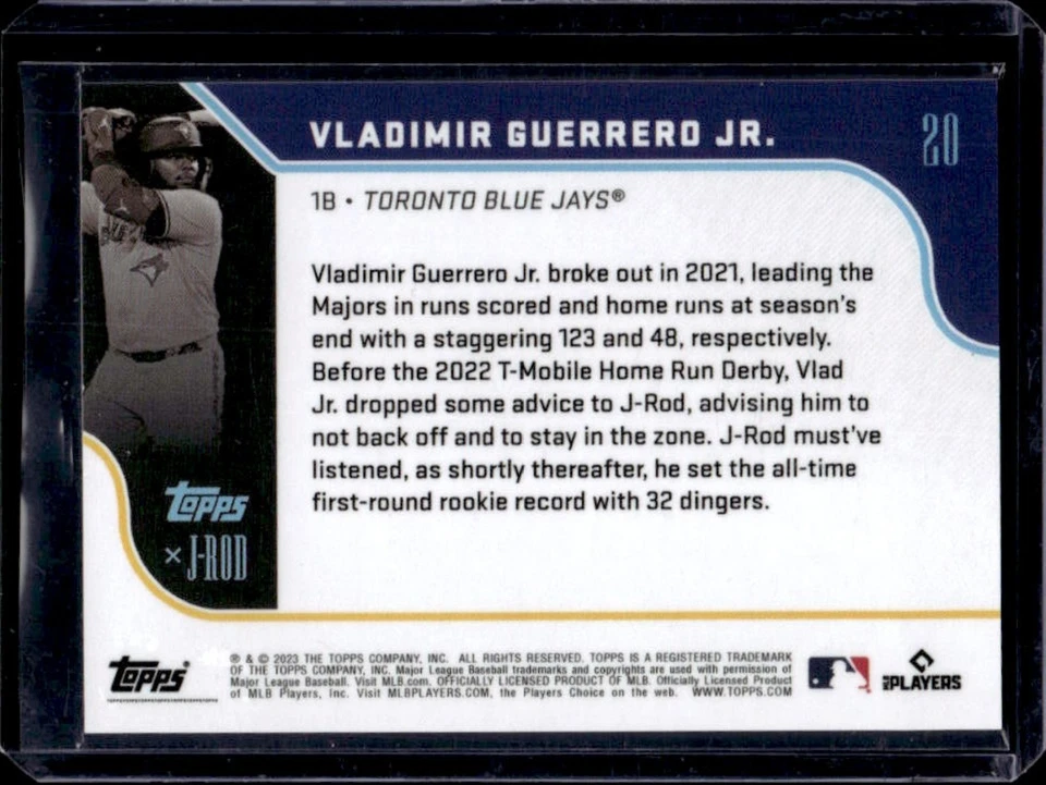 2023 Topps x J-Rod The Show Out Collection Vladimir Guerrero Jr. Silver #142/199 - Image 2 of 2