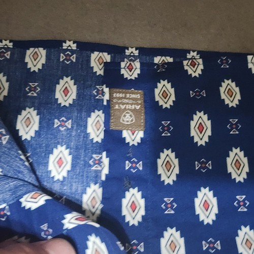 Chemise Ariat neuve homme grande équipe Dax brodée bouton géométrique western classique - Photo 8/14