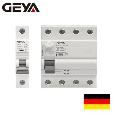 GEYA Leitungsschutzschalter LS-Schalter Sicherungsautomat 1-polig RCD FI 4-polig
