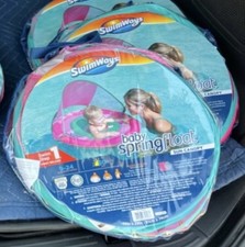 SwimWays Baby Spring Float Sun Canopy PINK Swim Step 1 for 9-24 Months New