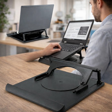 Laptop Table Stand Desk Tray Cooling Holder Adjustable 360° Rotation Swivel Base