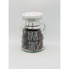 Rae Dunn HAIR PINS Glass Jar, NWT