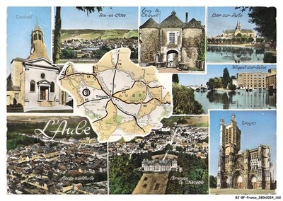 BJ-BFP1-0082-10 - Die Aube - Karte - Aix-sur-Othe, Ervy-le-Chayel, Bar-sur-Aube