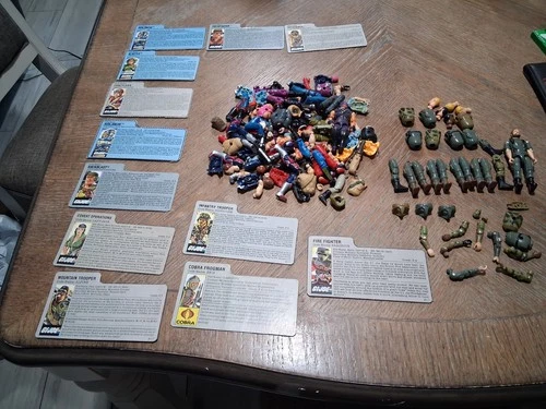 Vintage G.I. Joe Figure parts Lot 1980s Era Hasbro ARAH Figures And File Cards