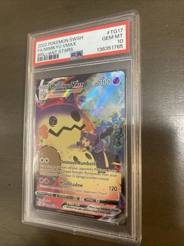 Mimikyu Vmax FA 2022 Pokémon SWSH Brilliant Stars TG17/TG30 PSA 10 GEM MINT
