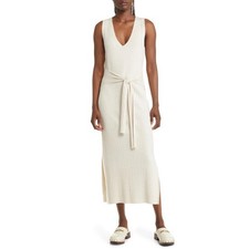 Treasure & Bond Casual Comfy Sleeveless Midi Sweater Dress Beige Medium NWT