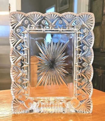 Cristal D'Arques Durand Vincennes Pattern Cut Crystal 5x7 Picture Photo Frame