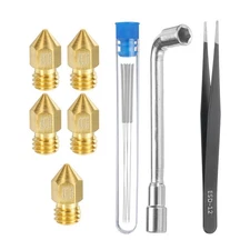 3D Nozzles Kit, 5pcs 3D Printer Brass Nozzles 0.3mm, 5pcs Cleaning Needles