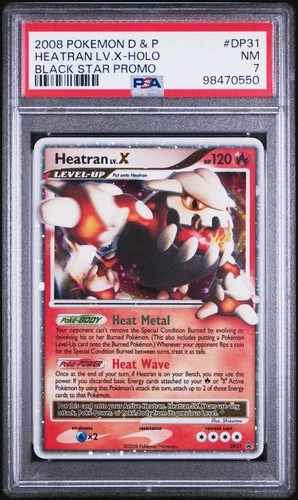 POP 63 PSA 7 HEATRAN LV.X-HOLO BLACK STAR PROMO #DP31