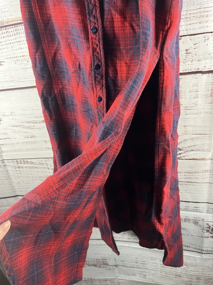 Truth NYC Midi Button Up Dress Women’s Large Plaid Red/blue Sleeveless - Image 4 of 4