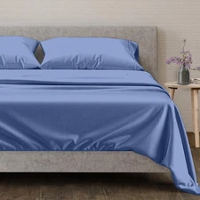 Mayfair Linen 100% Egyptian Cotton Sheet Set, Split King, 5pc 600 TC, Deep Blue