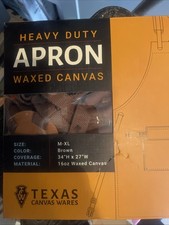 Texas Canvas Wares Heavy Duty Waxed Canvas Apron Brown M-XL 34"H x 27"W