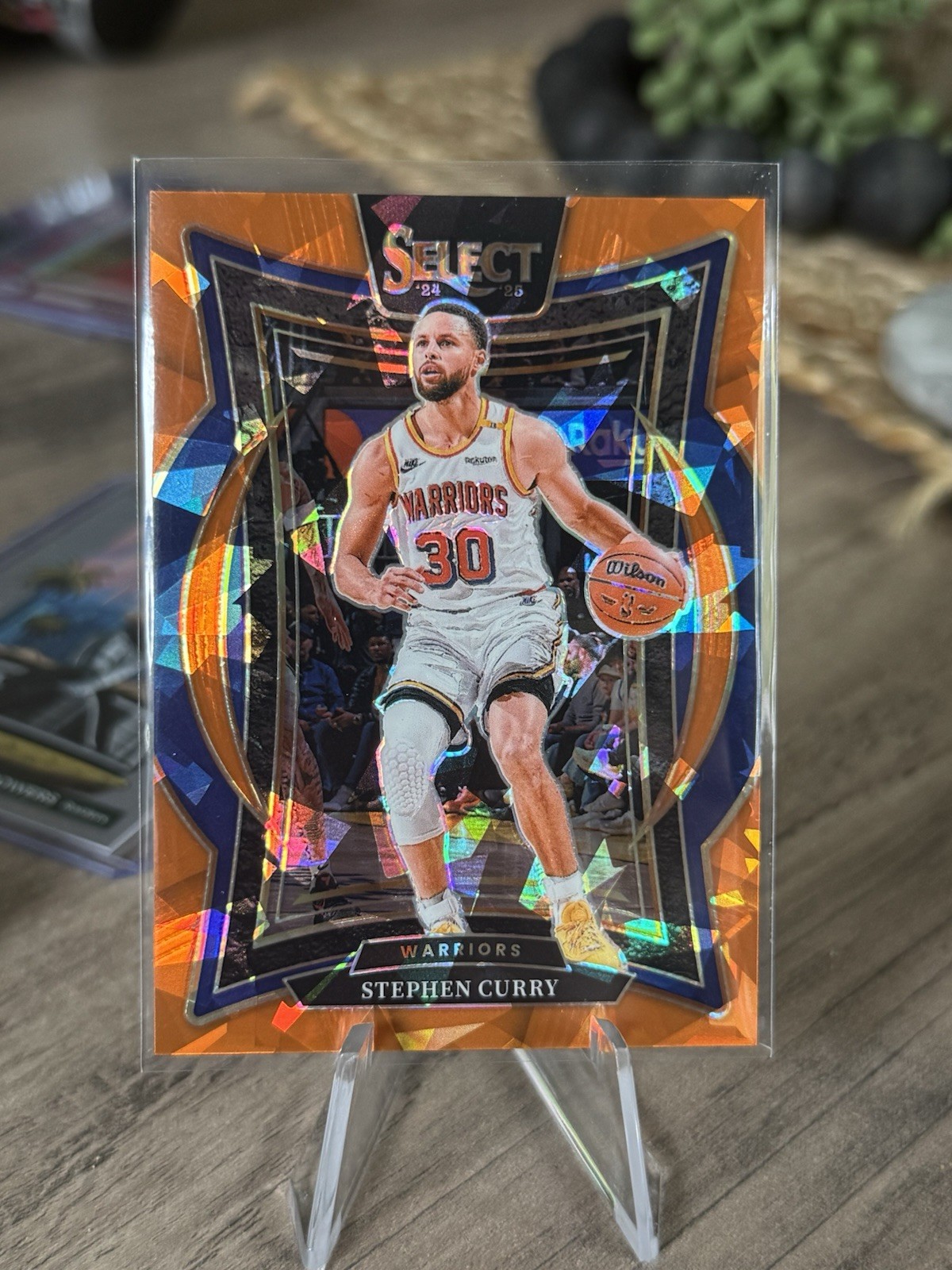 2024-25 Panini Select Stephen Curry Orange Cracked Ice Prizm Concourse /275