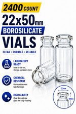 2400Ct 10ml Clear Borosilicate Glass Vials 20mm Crimp Top Headspace 22x50mm