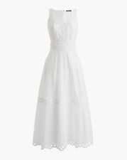 J Crew Scoopneck Cotton midi dress with eyelet trim  Item L7715 Sz S