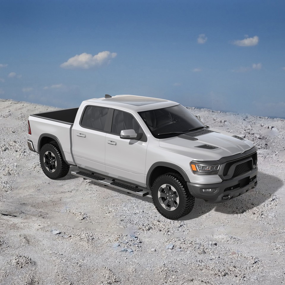 5.5 Inch Black Aluminum Nerf Bars For Ram 1500 Crew Cab 2019-2024 - Running Boards-847268