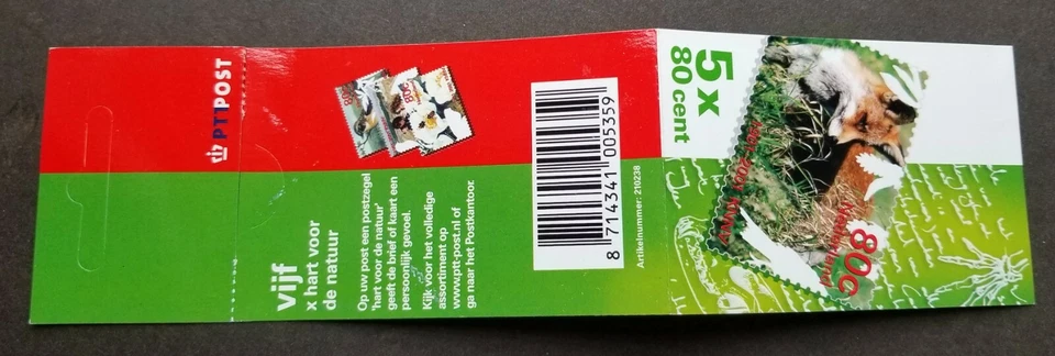 [SJ] Holland Heart For Nature 2001 Netherlands Fox Bird Butterfly (booklet) MNH - Image 3 of 4