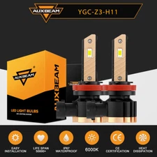 AUXBEAM H11 H9 H8 Canbus LED Headlight Bulbs Low Beam Bright 6000K White Driving