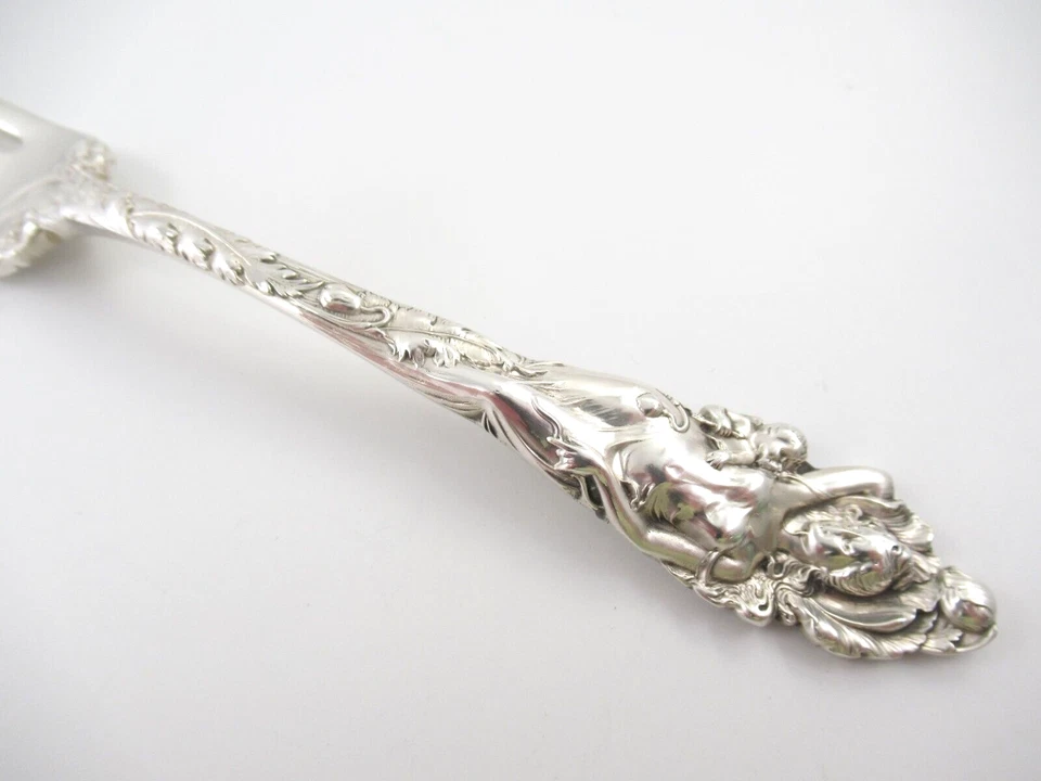 Tenedor de almuerzo desarmado Reed & Barton Love cubiertos de plata de ley 7" Foto 2 de 4