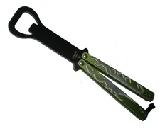 GREEN SCORPION BOTTLE OPENER Practice BALISONG BUTTERFLY Trainer