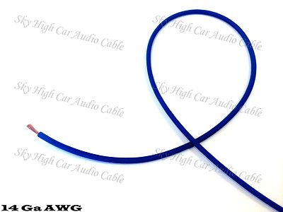 100 ft 14 Gauge AWG Primary / Remote Wire BLUE Sky High Car Audio Lead Ga Feet