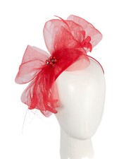 Red spring racing crinoline bow fascinator by Max Alexander. 100 AU Seller