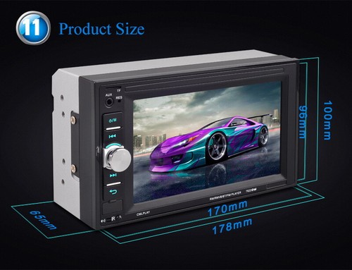 6.2" 2 Din Bluetooth Car Stereo Radio In-Dash Touch Screen Mirrorlink MP5 Player - Picture 13 of 14