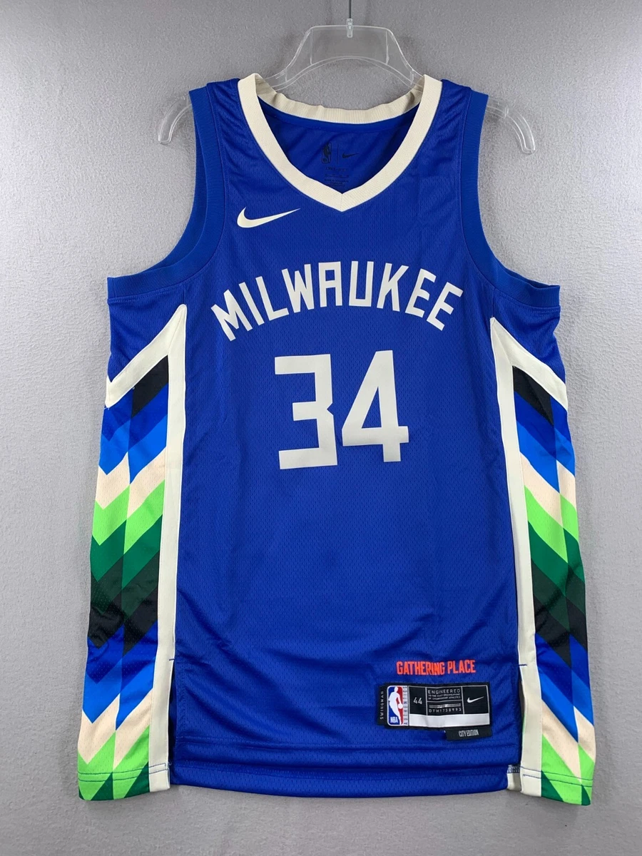 Men's Milwaukee Bucks Giannis Antetokounmpo Nike Blue 2020/21 Swingman  Player Jersey - City Edition