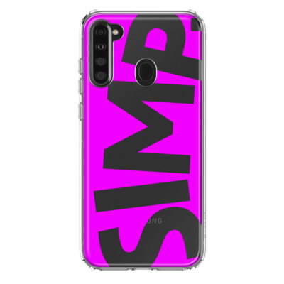 For Samsung Galaxy A21 Shockproof Case Pink Funny Text Quote Simp