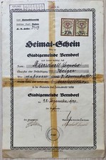 Heimatschein Berndorf / Baden NÖ 1927 ID Card BH Tulln an der Donau 1932 Ausweis