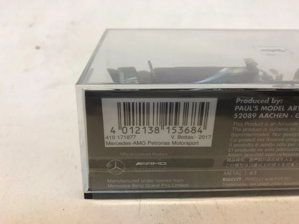 Minichamps Mercedes W08 #77 Valtteri Bottas Mexican GP 2017 1/43 410171877 - Immagine 3 di 3