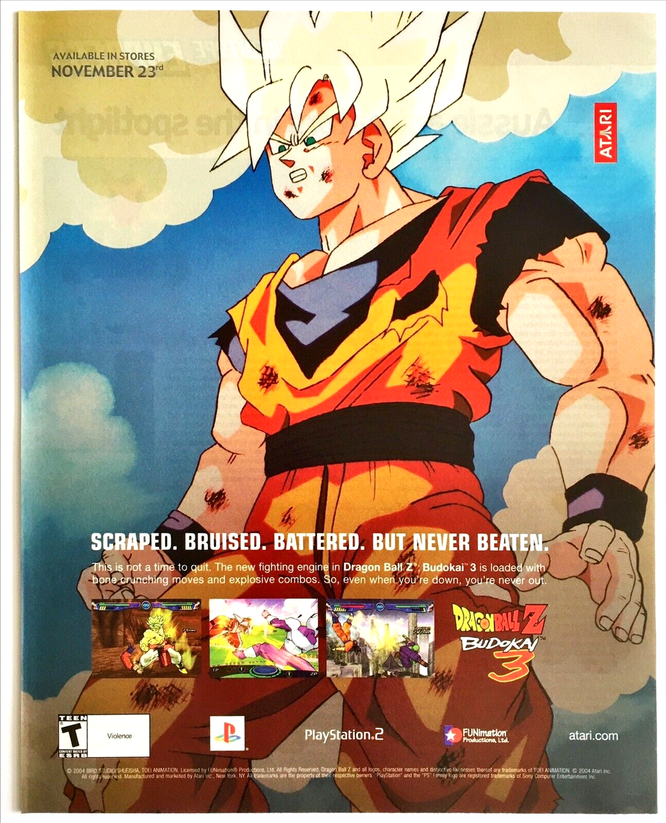 Print Ad Dragon Ball Z Budokai PS2 Super Saiyan Goku Original