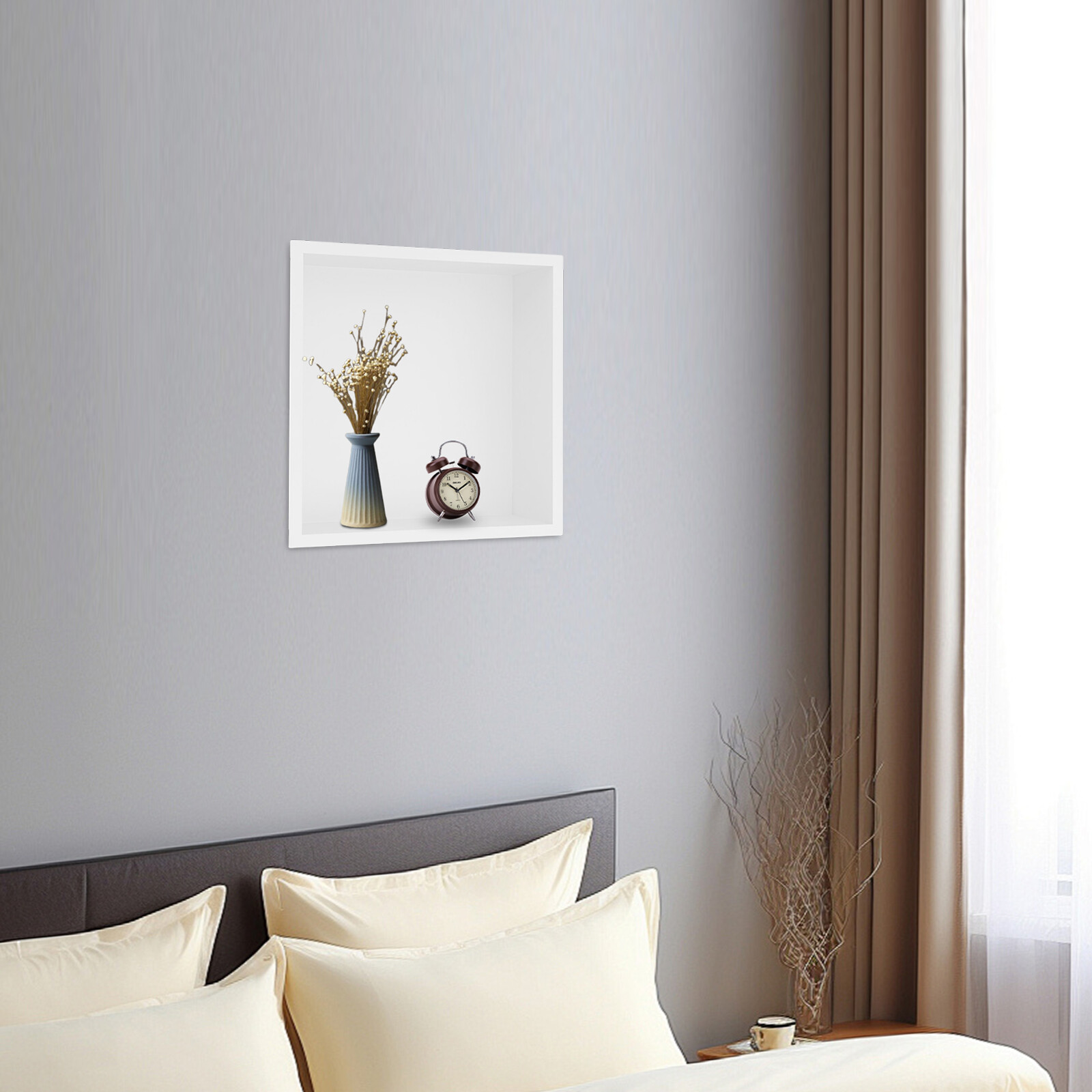 Recessed Shower Storage Shelf Stainless Steel White Bathroom Shower Organizer US