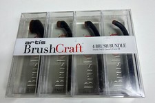 Artis BrushCraft 4 Makeup Brush Bundle Set, oval 6, oval 3, linear 1 circle 1R 