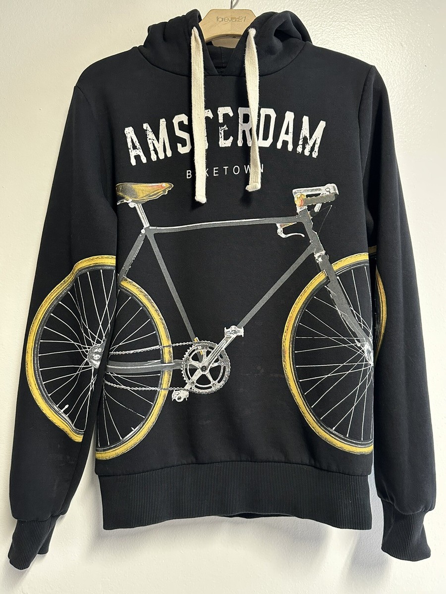 Rare Fox AMSTERDAM BIKETOWN Big Graphic Bicycle Pullover Cycling