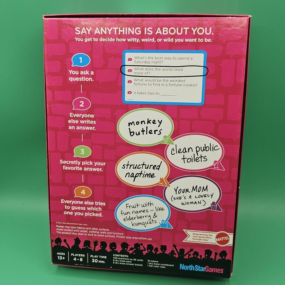 Say Anything Card Party Game Fun Get to Know Questions North Star Games COMPLETE - Image 2 of 4