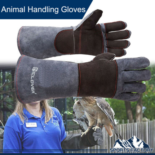Animal Handling Gloves Leather Sleeve Bite Proof Dog Cat Bird Reptile Protection - Afbeelding 1 van 10