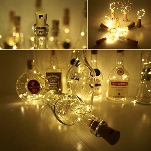 10Pcs Wine Bottle Lights with Cork Battery Operated 20 LED Cork Shape Party Lamp - Image 4 of 4